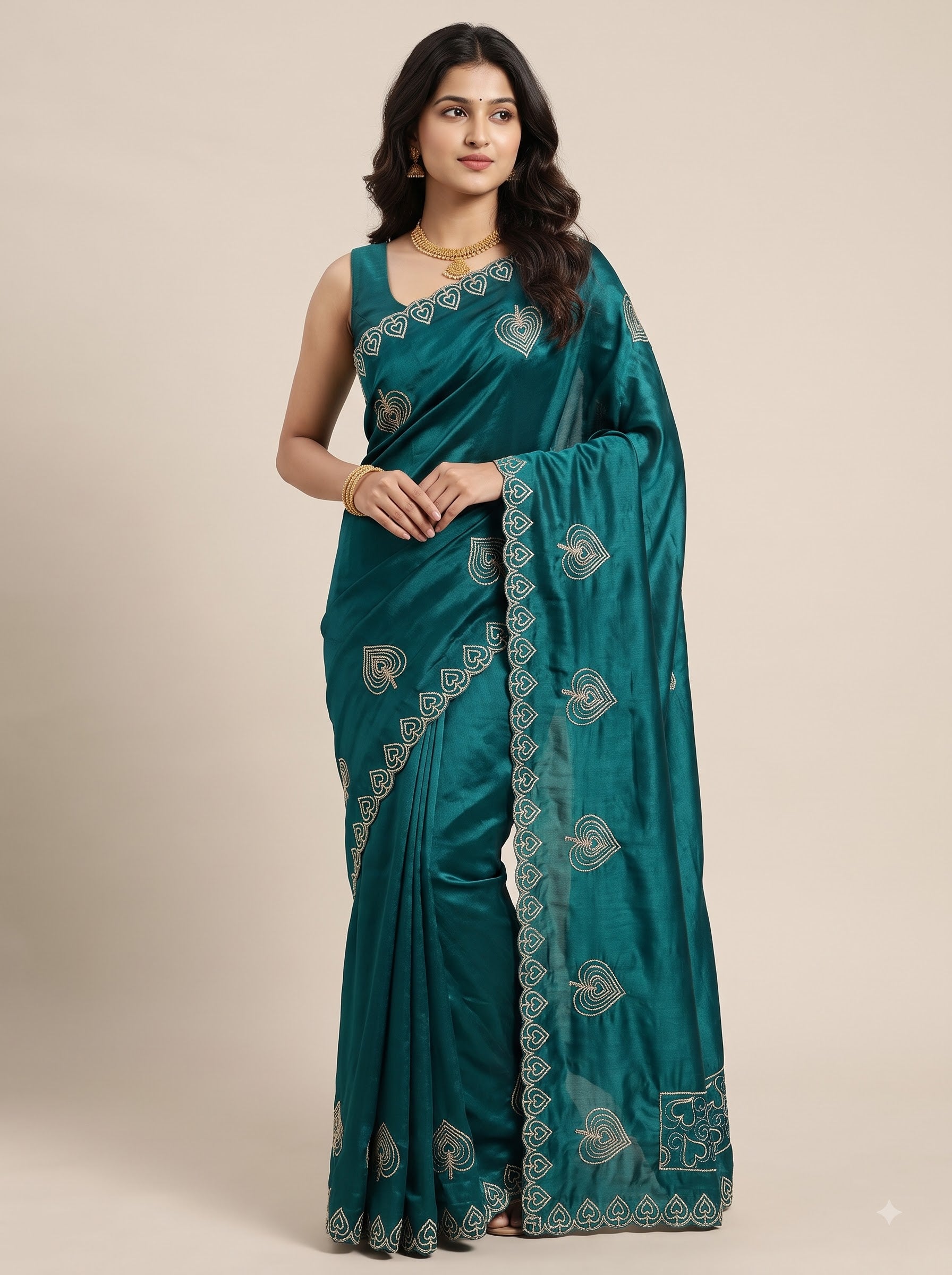 Morpankh — Peacock Blue Sequin Embroidered Saree